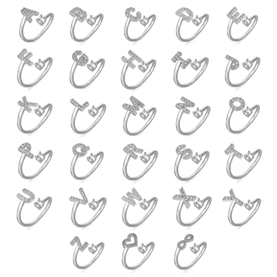 Zirconium ring with letters